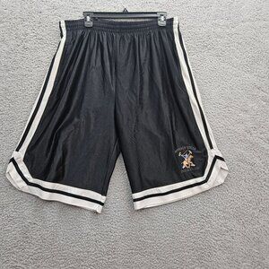 Beverly Hills Polo Club Black & White Striped Athletic Shorts Large